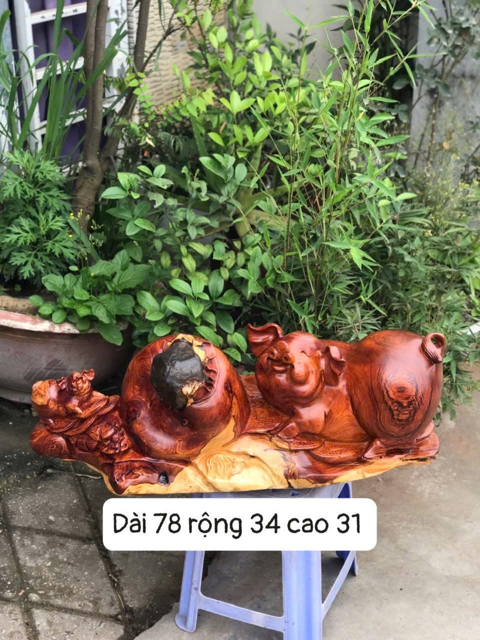 Heo mẫu tử gỗ cẩm mẫu 02 